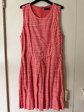 Gap Coral Striped Sleeveless Casual Dress